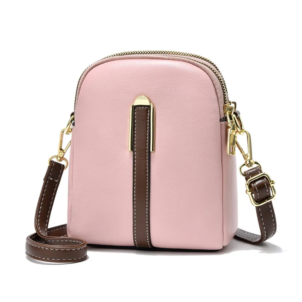 Retro Mini Women's PU Leather Crossbody Shoulder Bag with Zipper