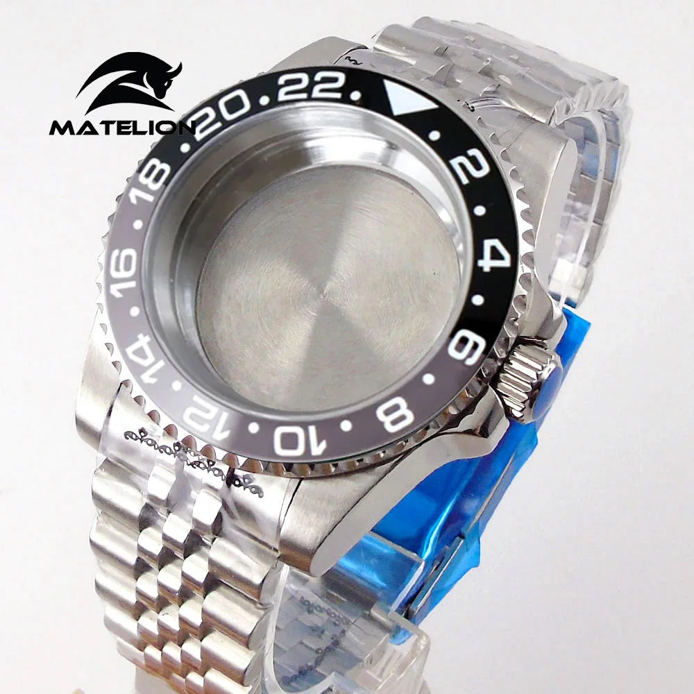 Koperta do zegarka Matelion 200M do nurkowania 40mm, pasuje do mechanizmów NH35 NH36 NH34 GMT ETA 2824 PT5000, bransoleta typu Jubilee, szkło szafirowe, zapięcie przesuwne