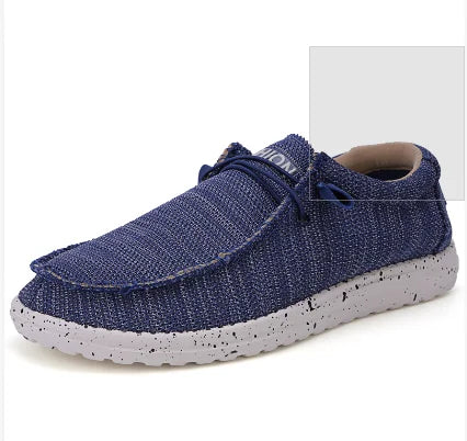 Men's Breathable Boat Shoes 2026 One Foot Shoes Loafers Casual Armor Shoe Lightweight Canvas Lace Up Loafers Zapatos Para Hombre
