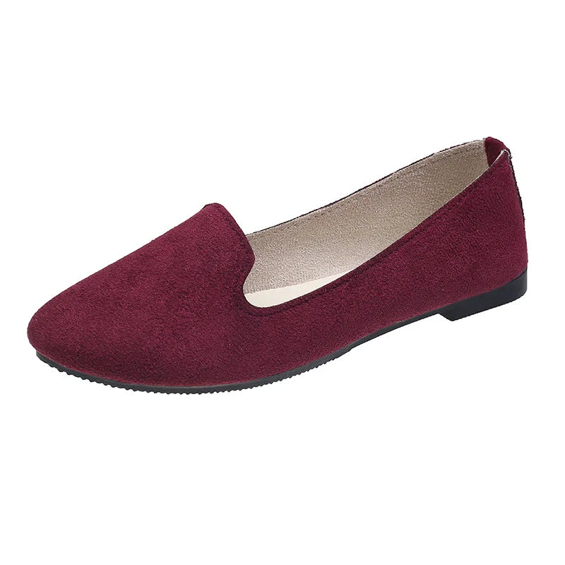 2025 Spring and Autumn Casual Women's Shoes Women's Flat Shoes Women in Candy-Colored Suede Work Shoes WSH2216