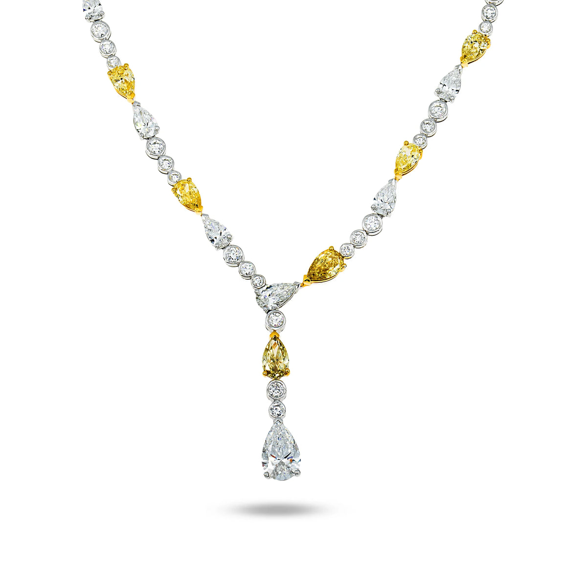 Collar colgante de lujo con diamante amarillo de laboratorio corte cojín, chapado en plata y oro blanco de 14 quilates, el más vendido, certificado por IGI para