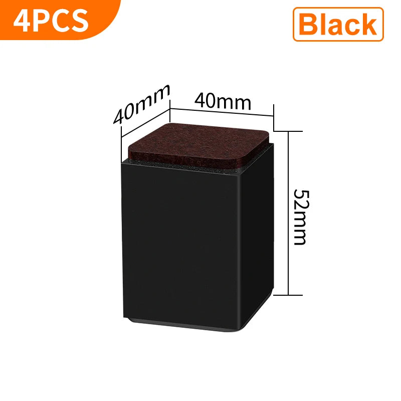 Bed Furniture Square Risers Solid Steel Bed Furniture Post Lifts Protect Floors Anti Scratch Wood and Carpet Surface Heavy Duty