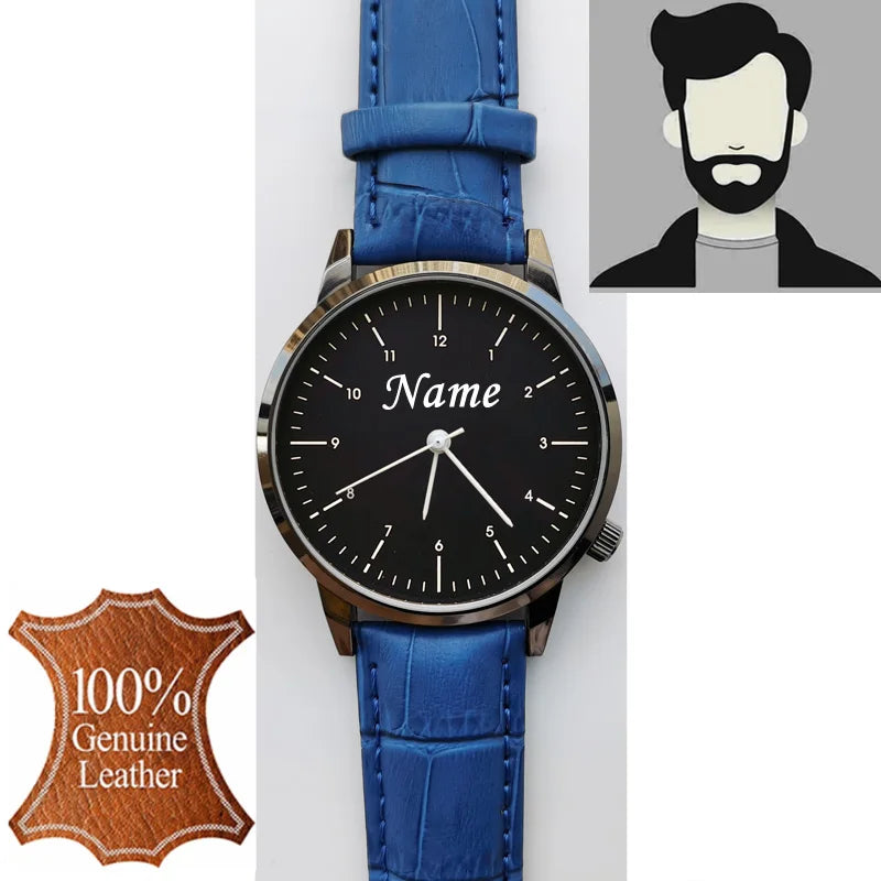 Grabado personalizado gratuito con su nombre, logotipo o texto. Reloj de pulsera para hombre y mujer, resistente al agua 3 ATM, reloj personalizado.