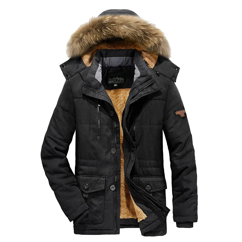 Men Down Jacket Male White Duck Down Jacket Hooded Outdoor Thick Warm Padded Snow Coat Oversized Plus Size Degree Winter Parkas