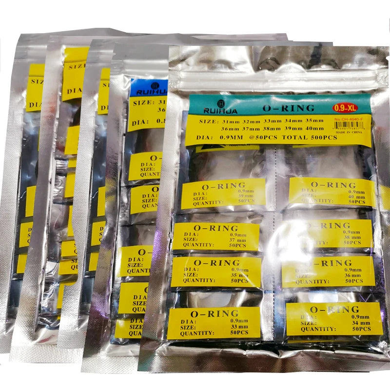 Junta tórica de goma de 0,5 mm, 0,6 mm, 0,7 mm, 0,8 mm, 0,9 mm, repuesto de sello de estanqueidad para tapa trasera de reloj