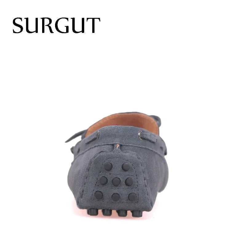 SURGUT Brand New Fashion Summer Spring Men Driving Shoes Loafers Real Leather Boat Shoes Breathable Male Casual Flats Loafers