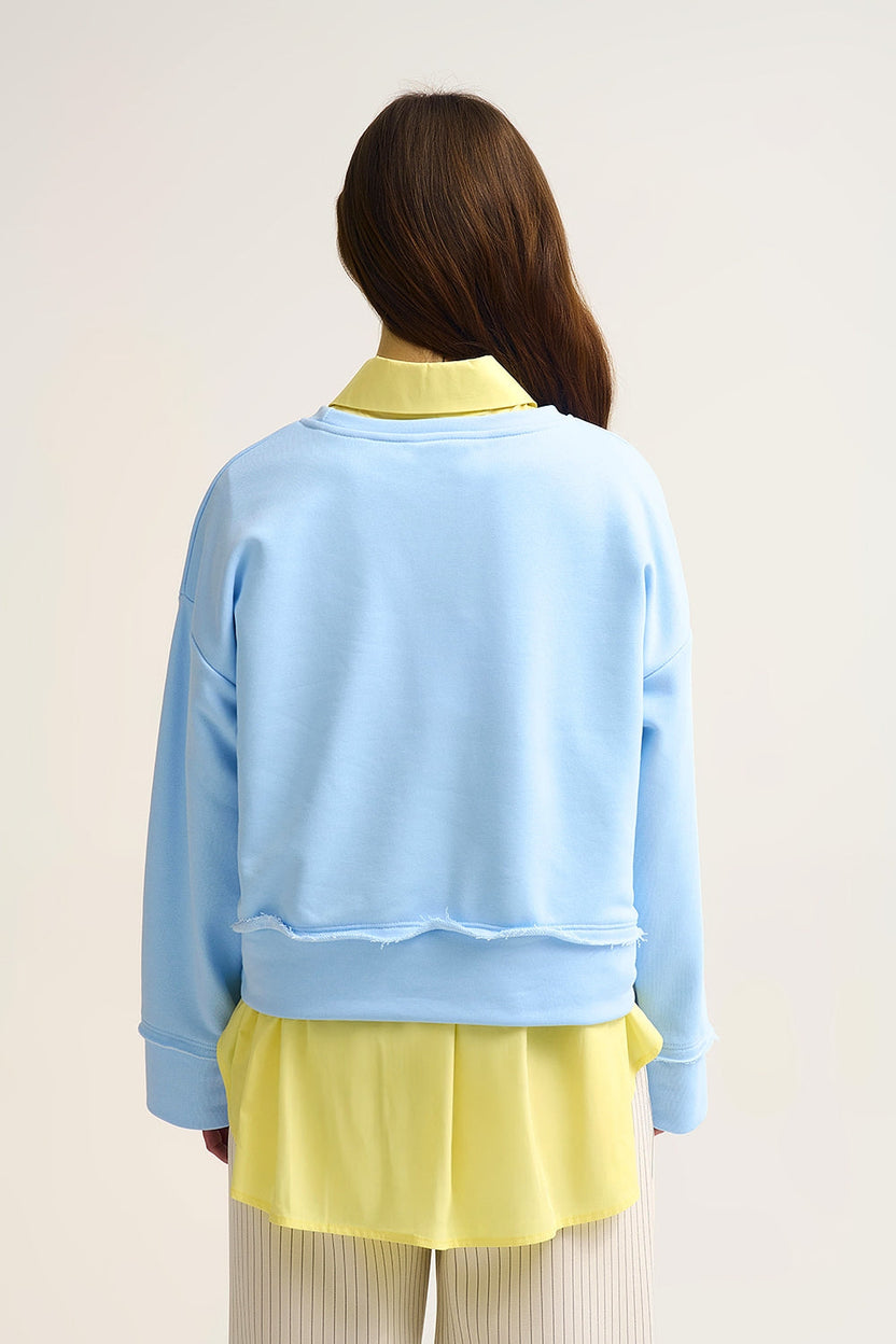 Sudadera bordada Saint Tropez en azul bebé