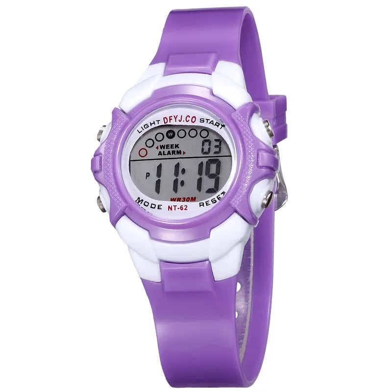 Reloj digital para niños, 7 colores LED, resistente al agua, correa de silicona deportiva, regalo para estudiantes de 3 a 10 años, niños y niñas