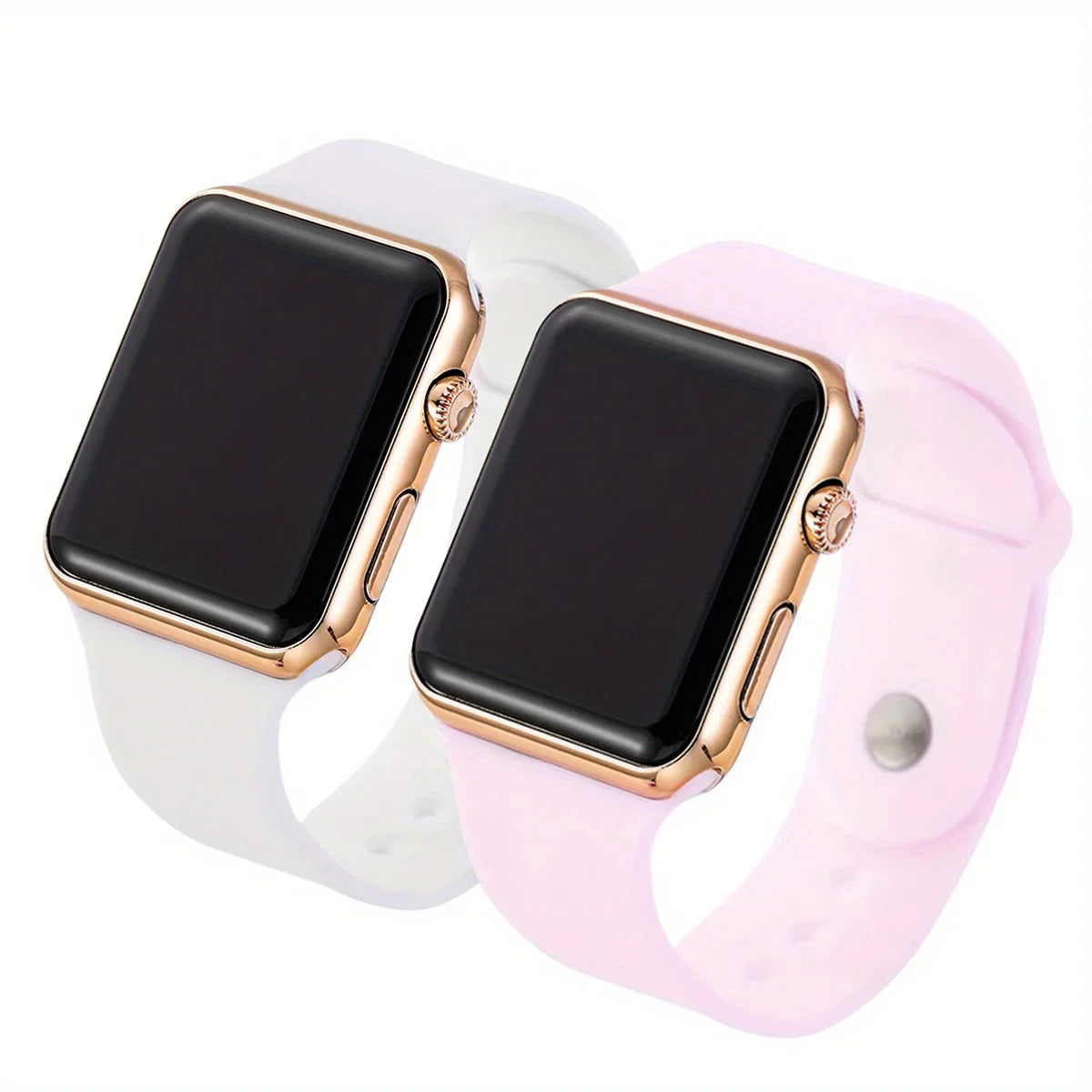 2pcs Couples Watch LED Display Electronic Watch Sports Silicone Digital Wrist Watch for Women Men Valentines Gift for Her Him