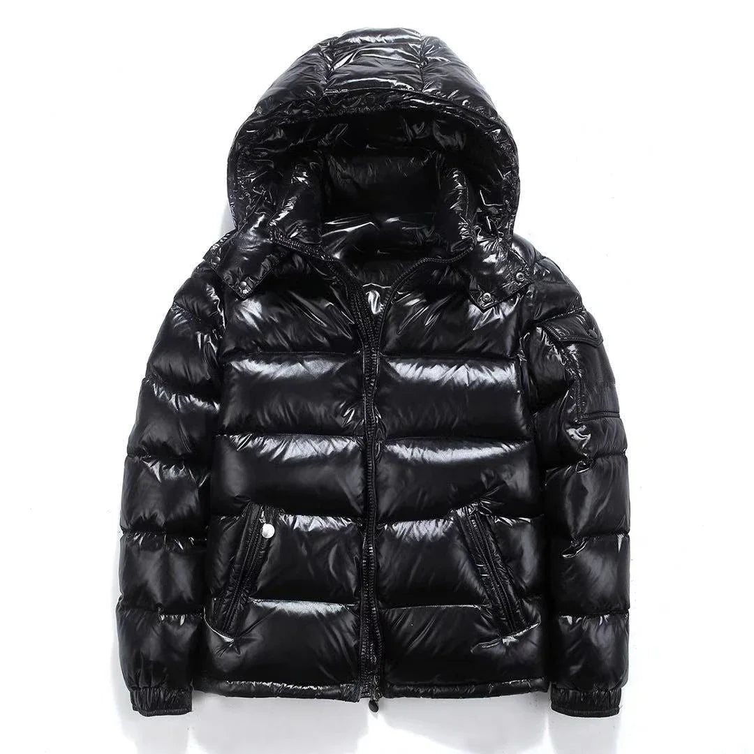 Parkas térmicas cortavientos de manga larga para hombre, de alta calidad, con capucha, estilo moderno, color sólido, chaqueta acolchada corta de invierno
