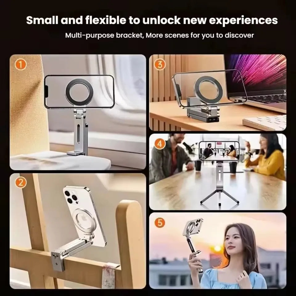 360° Rotation Magnetic Phone Holder for Airplane Tray and Desk