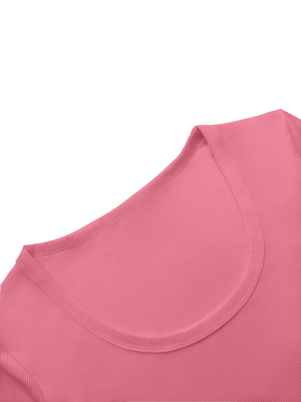 Hip Casual Ribbed Knit Crop Top, Long Sleeve Square Neck Tee for Fairs & Daily Street Wear