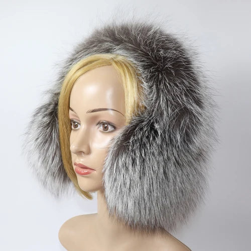 Real Fox Fur Earmuffs for Winter Women Warm Natural Raccoon Fur Earmuffs Girls Ear Warmer Genuine Fur Scarves Plush Ear Muff