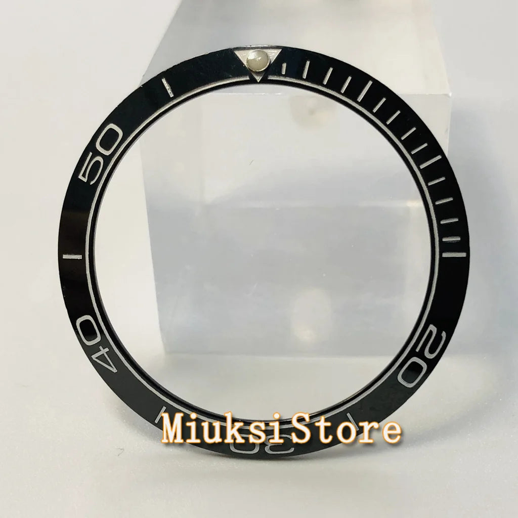 Inserto de bisel de cerámica negro, azul, blanco y verde de 38 mm para reloj automático para hombre Submariner de 40 mm