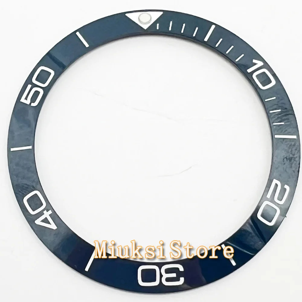 Inserto de bisel de cerámica negro, azul, blanco y verde de 38 mm para reloj automático para hombre Submariner de 40 mm