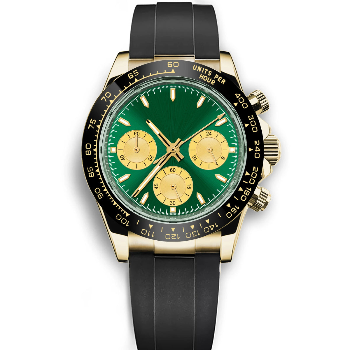Corgeut Luxury Men's 39mm Quartz Watch Chronograph Sapphire Fashionable Trendy Stylish Sports Steel Band Wristwatch Custom Logo