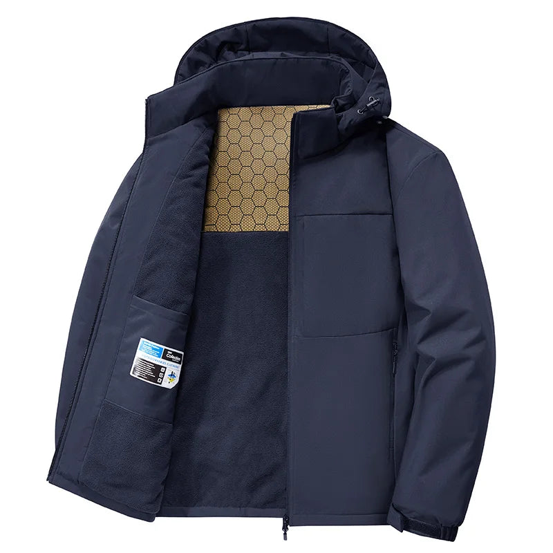 Men Waterproof Windbreaker Parkas Winter Thick Parkas Jacket Men's Thick Warm Snow Parka Male Loose Overcoat Hooded Parkas Coat
