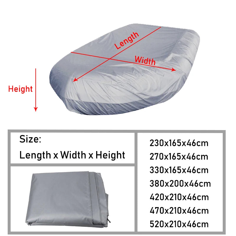Cubierta universal para bote tipo V, impermeable, a prueba de polvo, anti-UV, resistente a la lluvia y nieve, para botes inflables, lanchas, botes de pesca y botes de goma, tamaño grande.