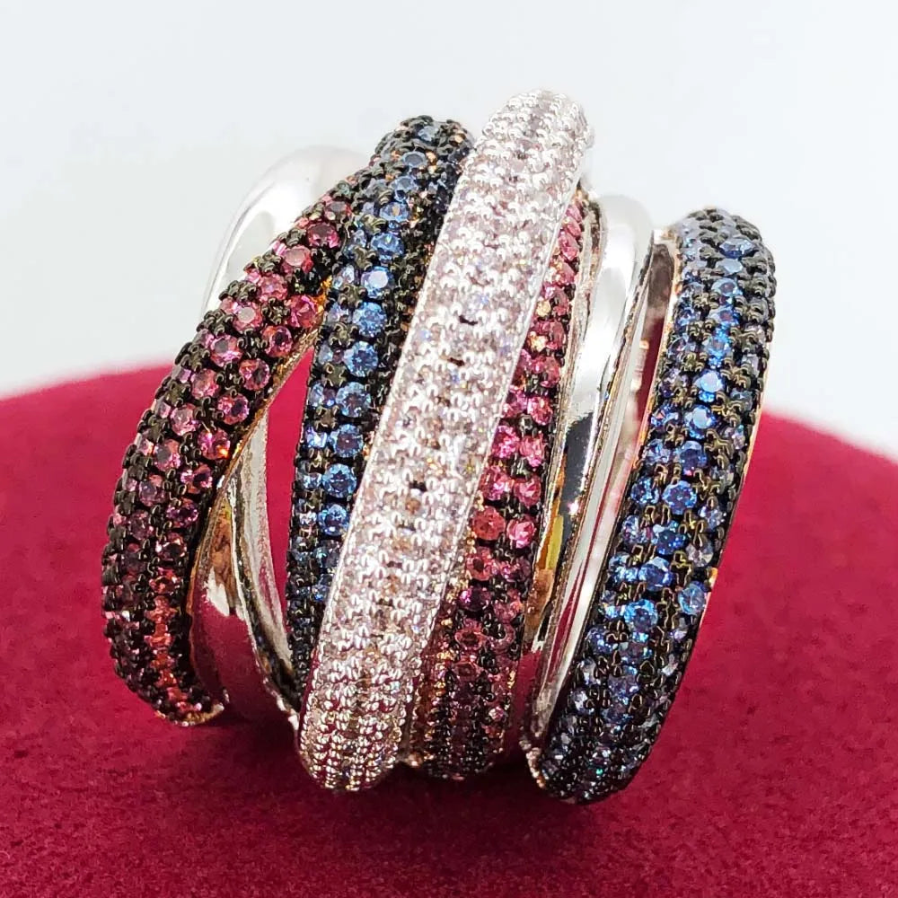 GODKI Monaco Design Luxury Statement Stackable Ring for Women Wedding Cubic Zircon Engagement Dubai Punk Bridal Top Finger Rings