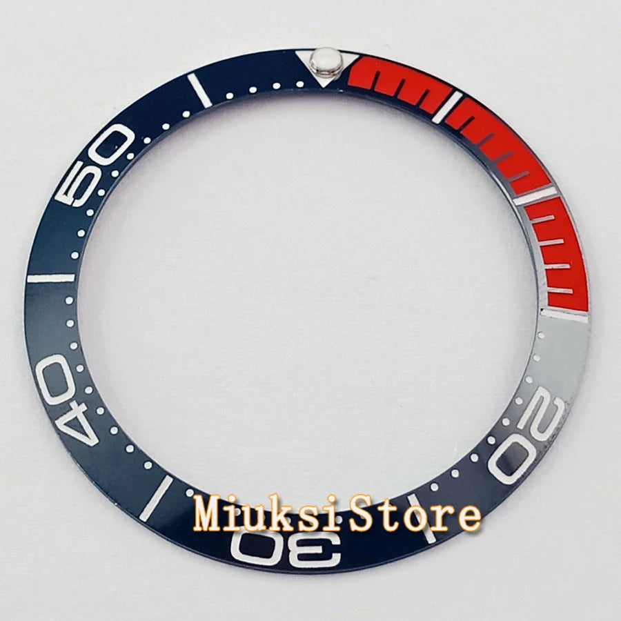 Inserto de bisel de cerámica negro, azul, blanco y verde de 38 mm para reloj automático para hombre Submariner de 40 mm