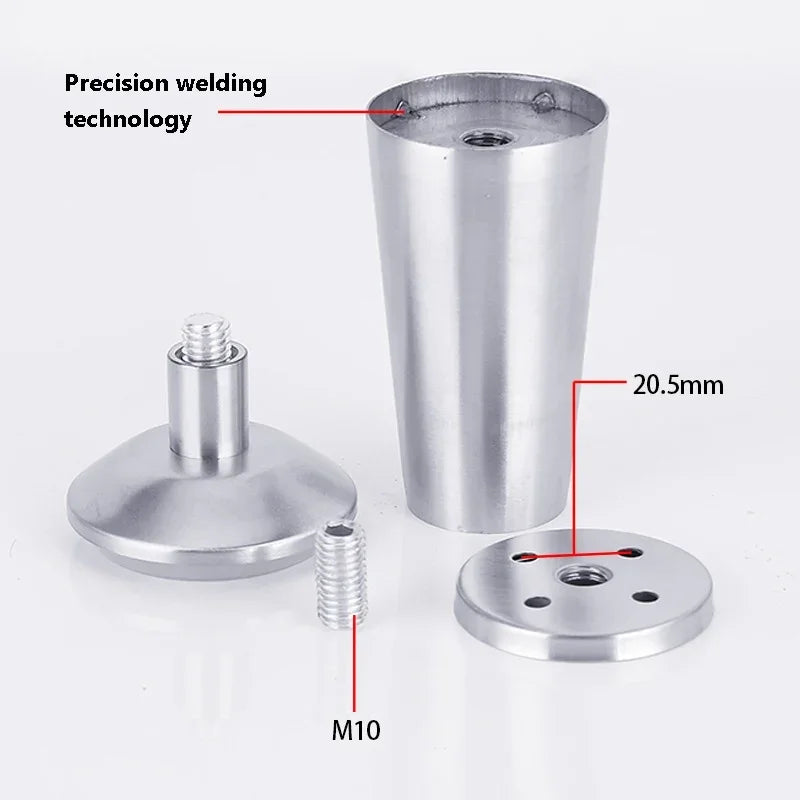 Adjustable Stainless Steel Furniture Legs 8-15cm for Cabinets and Sofas