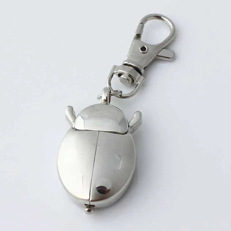 Pop Stainless Steel Quartz Pocket Watch Cute Key Ring Chain New Gift New Ladybug Birthday Party Gifts