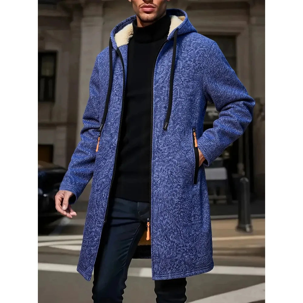 Chaqueta cortavientos con cremallera y forro polar para hombre, abrigo cálido de invierno