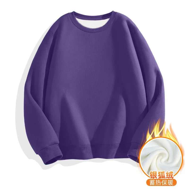 LEGIBLE Autumn Winter Woman's Hoodies Oversize Female Loose Solid Thicken Fleece Warm Women Sweatshirts Lady