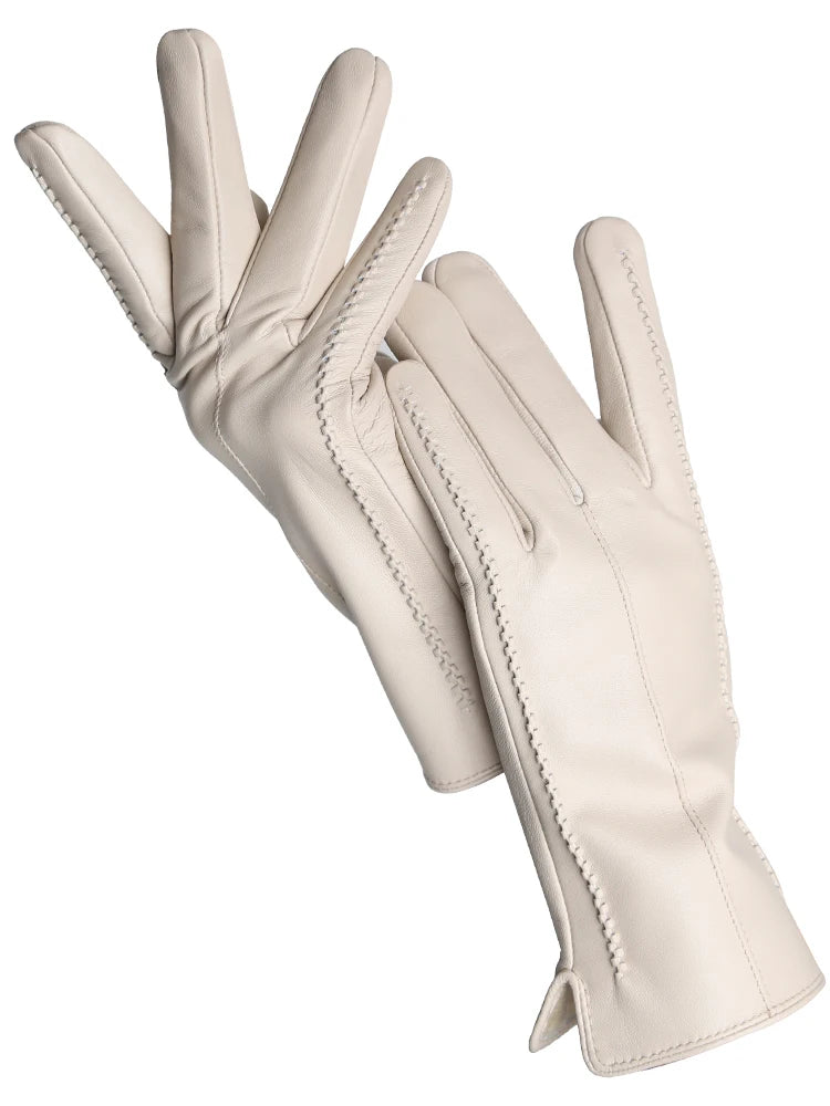 Damen-Lammfellhandschuhe Winter Warm mit Plüschfutter