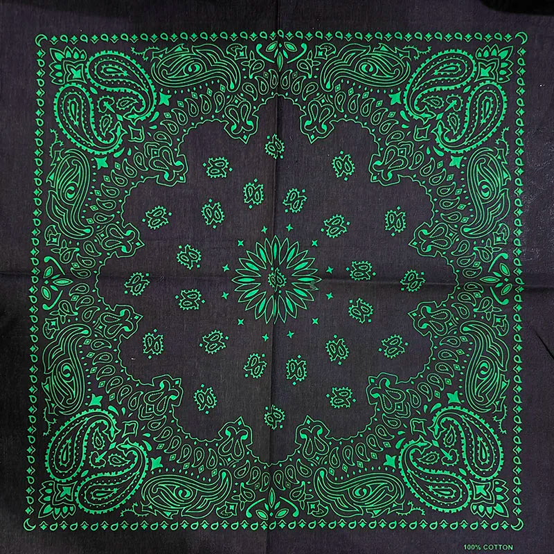 New Fashion Hip Hop 100% Cotton Bandana Square Scarf 55cm*55cm Black Red Paisley Headband Printed for Women/Men/Boys/Girls
