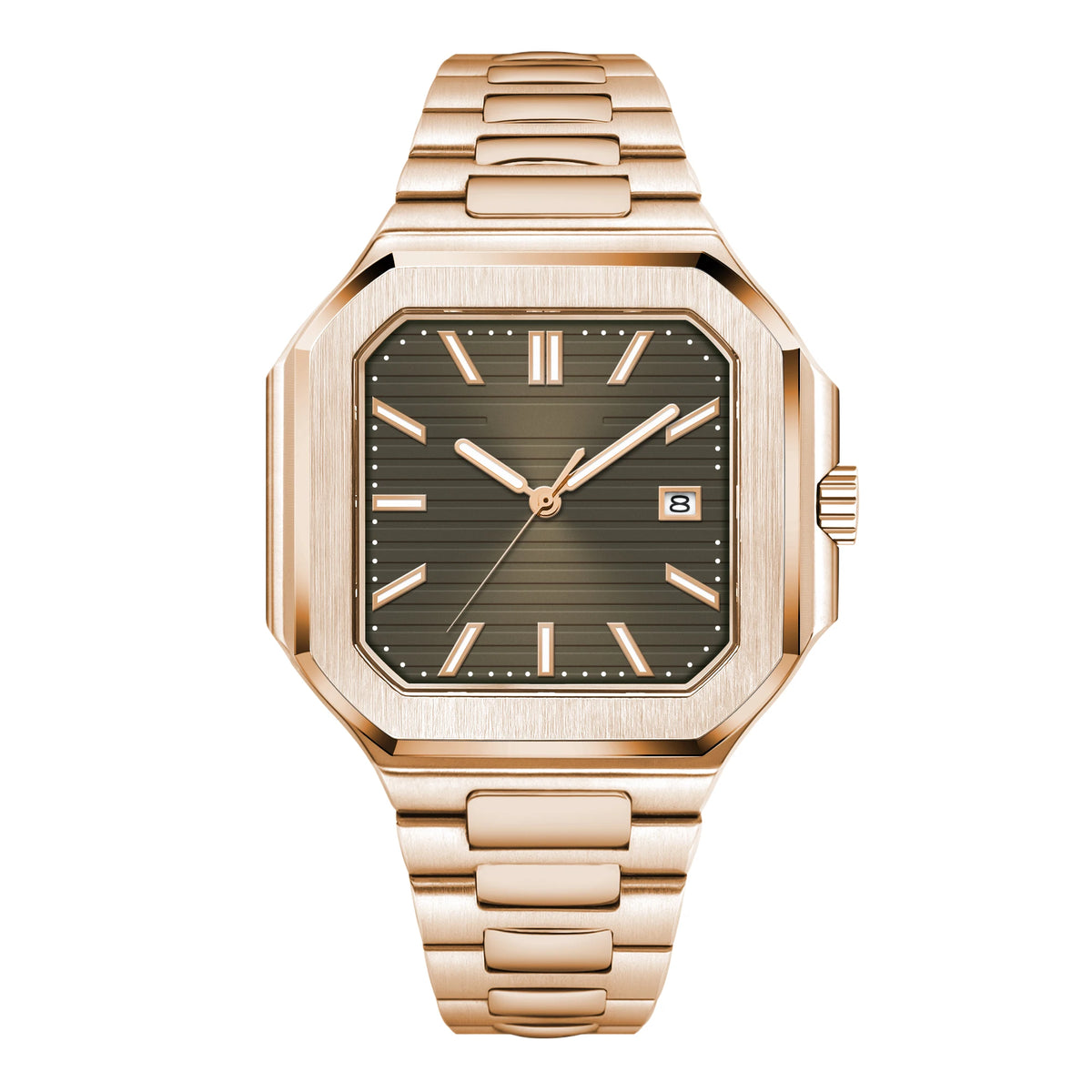 Customized Logo 44.5MM Mechanical Square Steel Case Aseptic Watch Automatic Movement NH35 Fashion Date Gift Men's Watch Corgeut