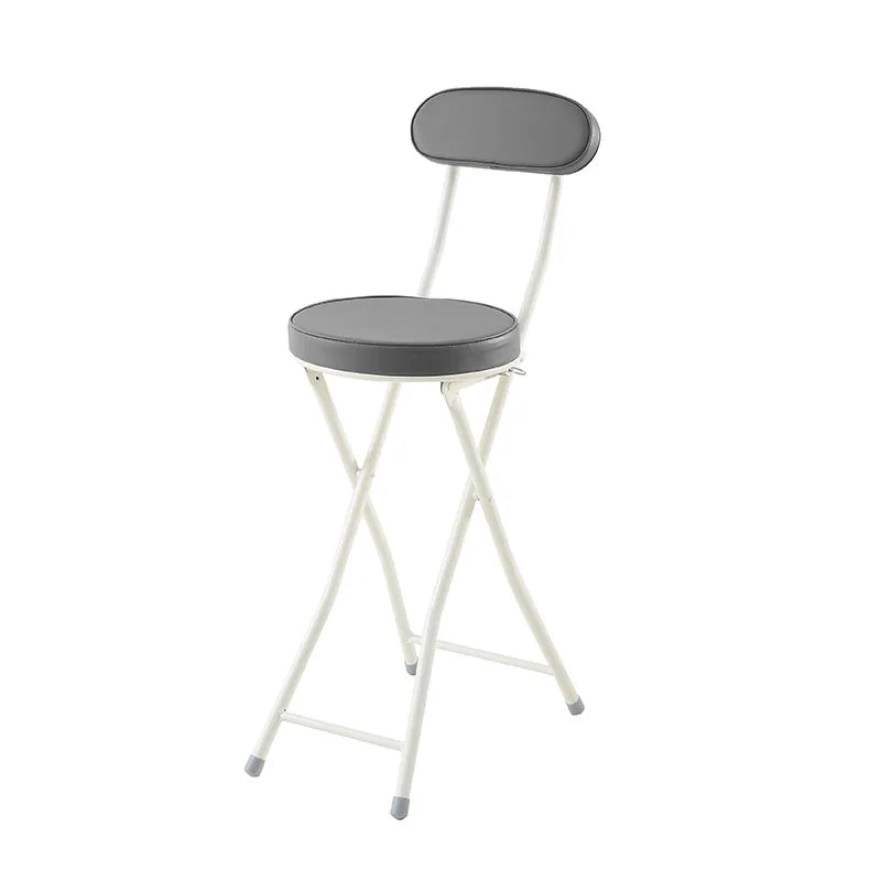 Foldable Chairs Modern Simple Bar Stool Portable Coffee Dining Chairs PU Backrest Fashion Furniture Narrow Space Storage Chairs
