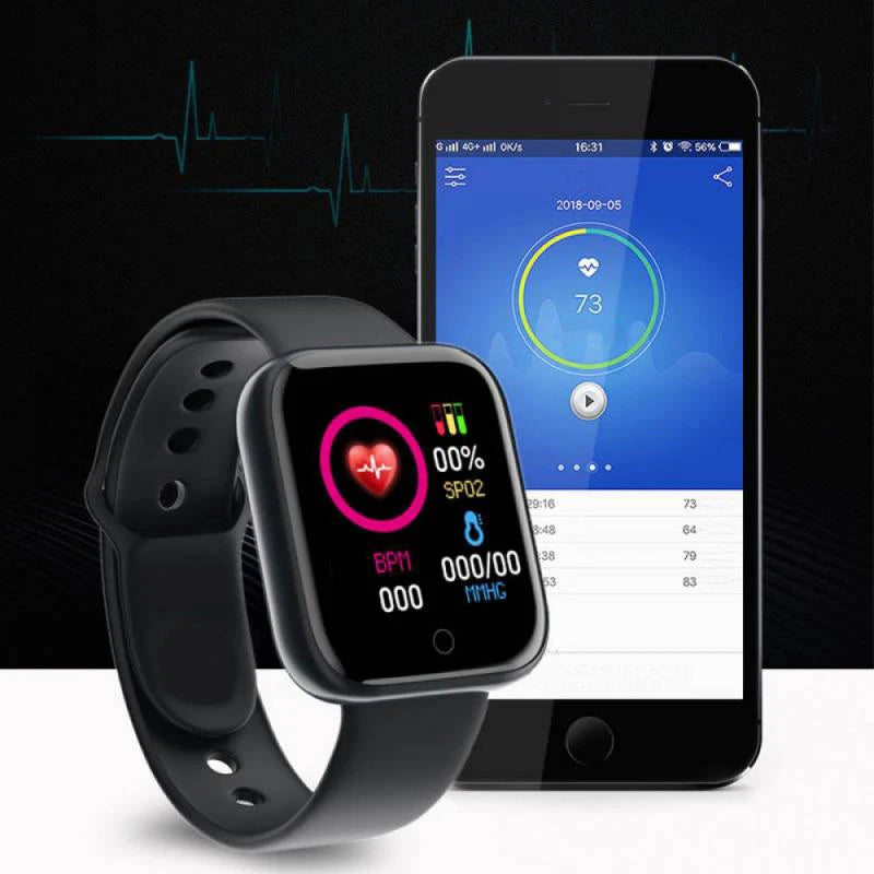 Reloj inteligente de fitness digital Y68 con control de música y alarma