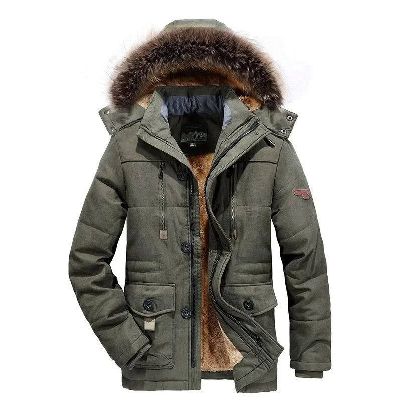 Men Down Jacket Male White Duck Down Jacket Hooded Outdoor Thick Warm Padded Snow Coat Oversized Plus Size Degree Winter Parkas