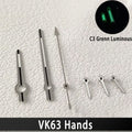 VK63 Hands VK63 Watch Hands Racing Hands C3 Green Luminous Watch Hands VK 63 Quartz Movement Men's Watches Parts