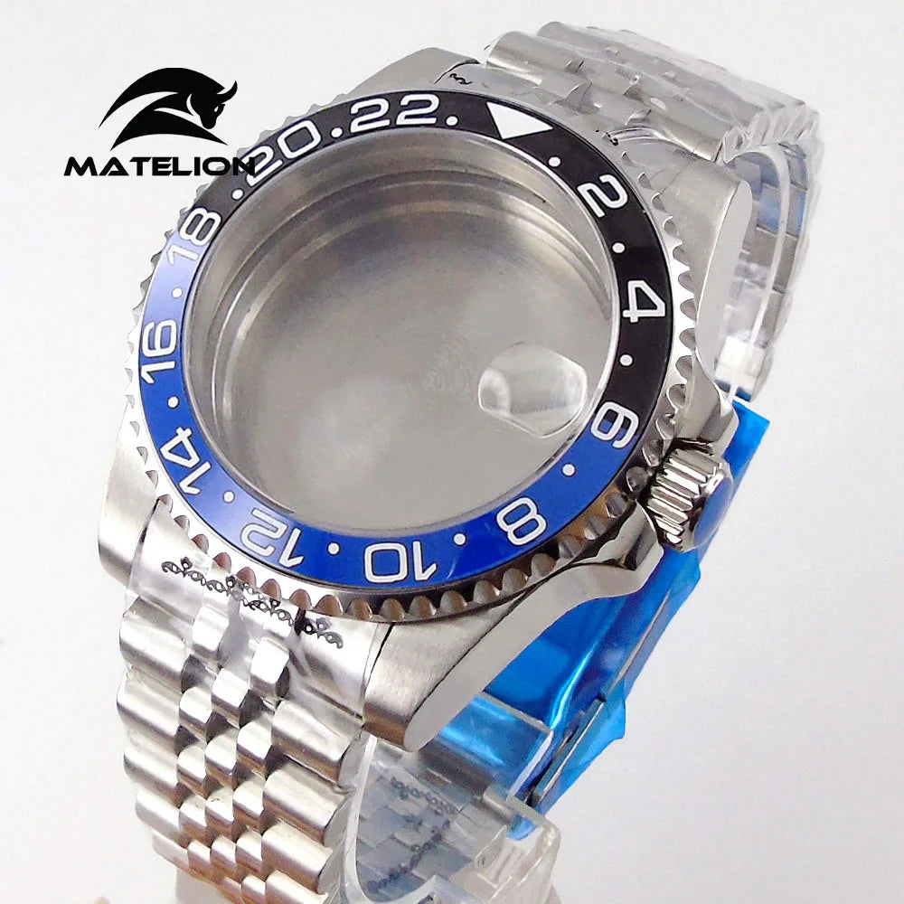 Koperta do zegarka Matelion 200M do nurkowania 40mm, pasuje do mechanizmów NH35 NH36 NH34 GMT ETA 2824 PT5000, bransoleta typu Jubilee, szkło szafirowe, zapięcie przesuwne