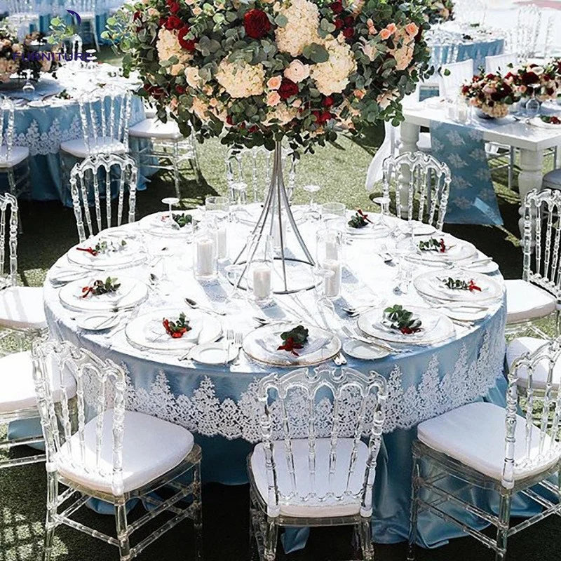 100 unidades de silla Chiavari transparente de resina acrílica desmontable para eventos de boda o fiestas en hoteles