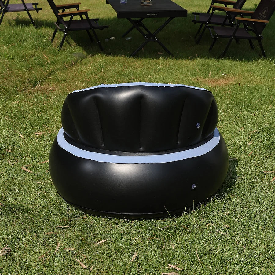 Inflatable Sofa With Backrest, Portable Quick-Inflating Foldable Lazy Sofa, PVC Flocking Surface, Suitable for Living Room, Game