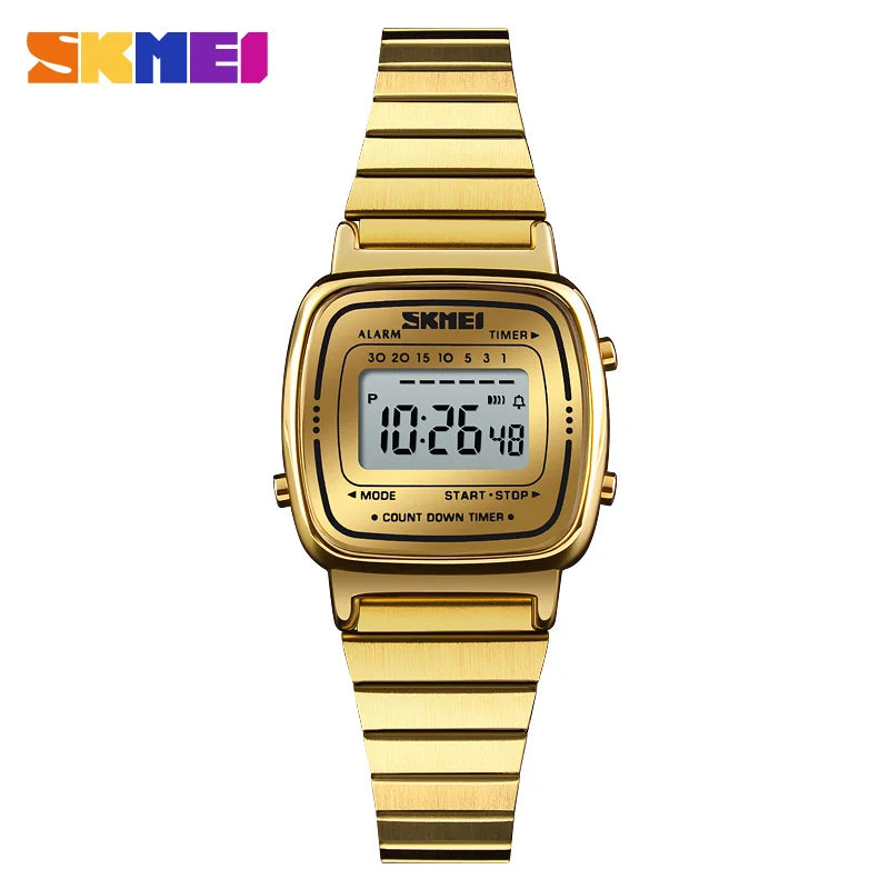 Reloj digital de lujo para mujer SKMEI 1901, esfera pequeña, cronógrafo, calendario, resistente al agua, reloj de pulsera para dama, Montre Femme 1620