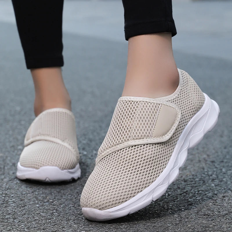 Nya vardagliga ortopediska skor för breda fötter, svullna fötter, hallux valgus, justerbara, mjuka och bekväma diabetikerskor, promenadskor