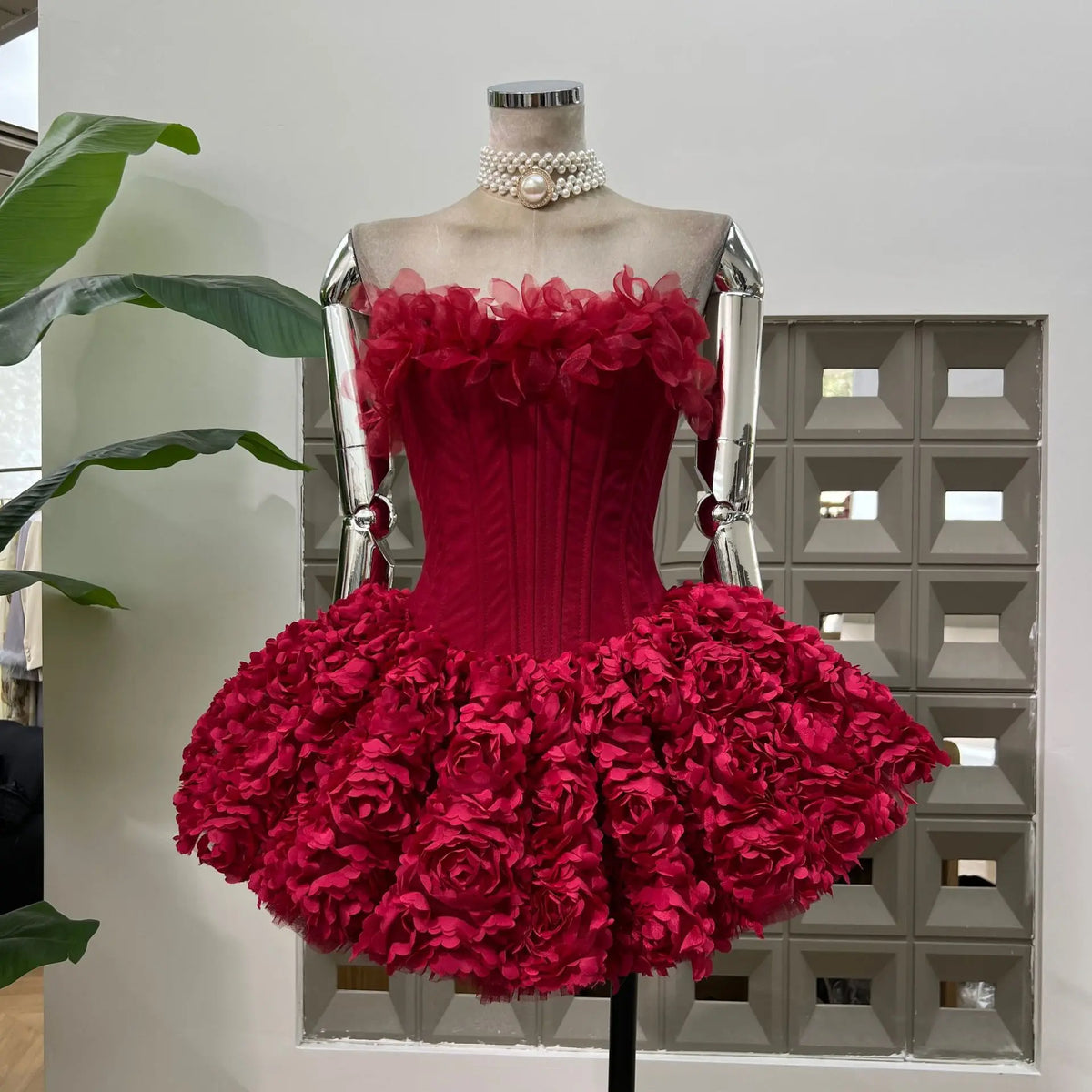 Sexy Strapless Floral Ruffles a Line Mini Dresses for Women Elegant Sleeveless Backless Slim Gowns Party Birthday Cocktail Dress