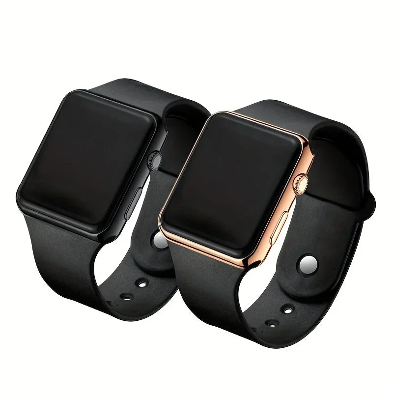 2pcs Couples Watch LED Display Electronic Watch Sports Silicone Digital Wrist Watch for Women Men Valentines Gift for Her Him