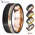 TCarbide 8MM Offset Grooved Brushed Tungsten Wedding Band Men Women Rings Fashion Jewelry Excellent Quality Full Sizes in Stock