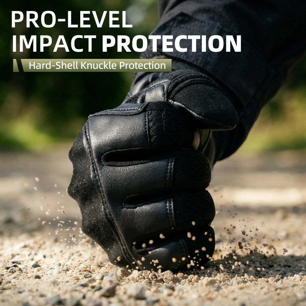 Tactical Full Finger Gloves PU Leather Airsoft Combat Paintball Hunting Work Bicycle Touch Screen Anti-Skid Protective Gear Men