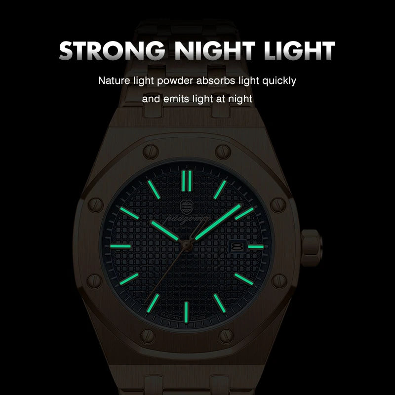 Customized Watch PAAZOMU Business Man Wristwatch Waterproof Luminous Date Men Watch Stainless Steel Quartz Watches for Men Reloj