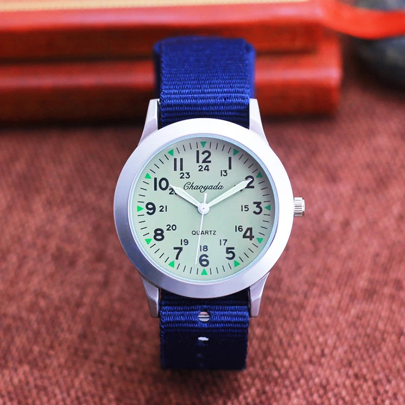 Relojes de marca famosa Chaoyada 2026 de alta calidad, a la moda,  para niños, niñas, estudiantes, hombres, de lona, transpirables y resistentes al sudor, 24 horas.