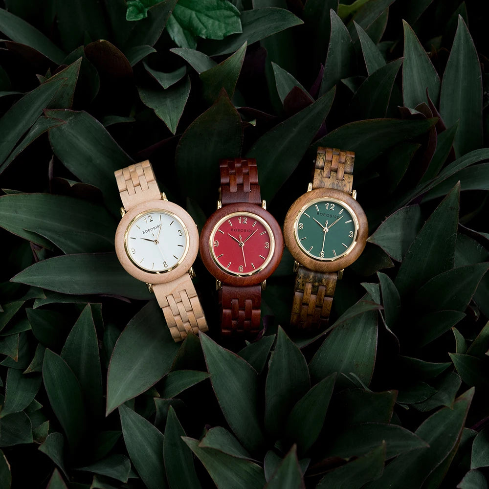 BOBO BIRD Women Wooden Watch Fashion Luxury Japanese Quartz Movement Wristwatches Anniversary Gift Box Personalized Dropshipping