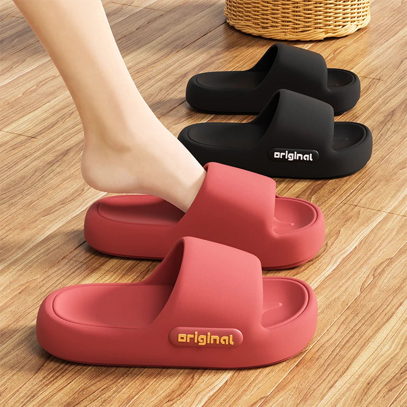 Thick Bottom Cloud Slippers Women Fashion Letter Print Platform Sandals Woman