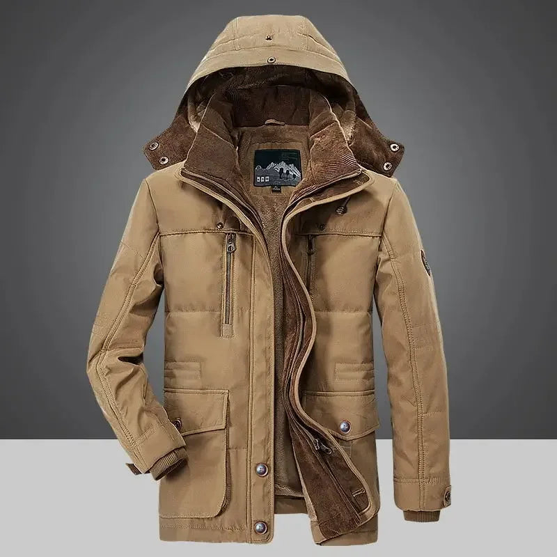 Men Down Jacket Male White Duck Down Jacket Hooded Outdoor Thick Warm Padded Snow Coat Oversized Plus Size Degree Winter Parkas