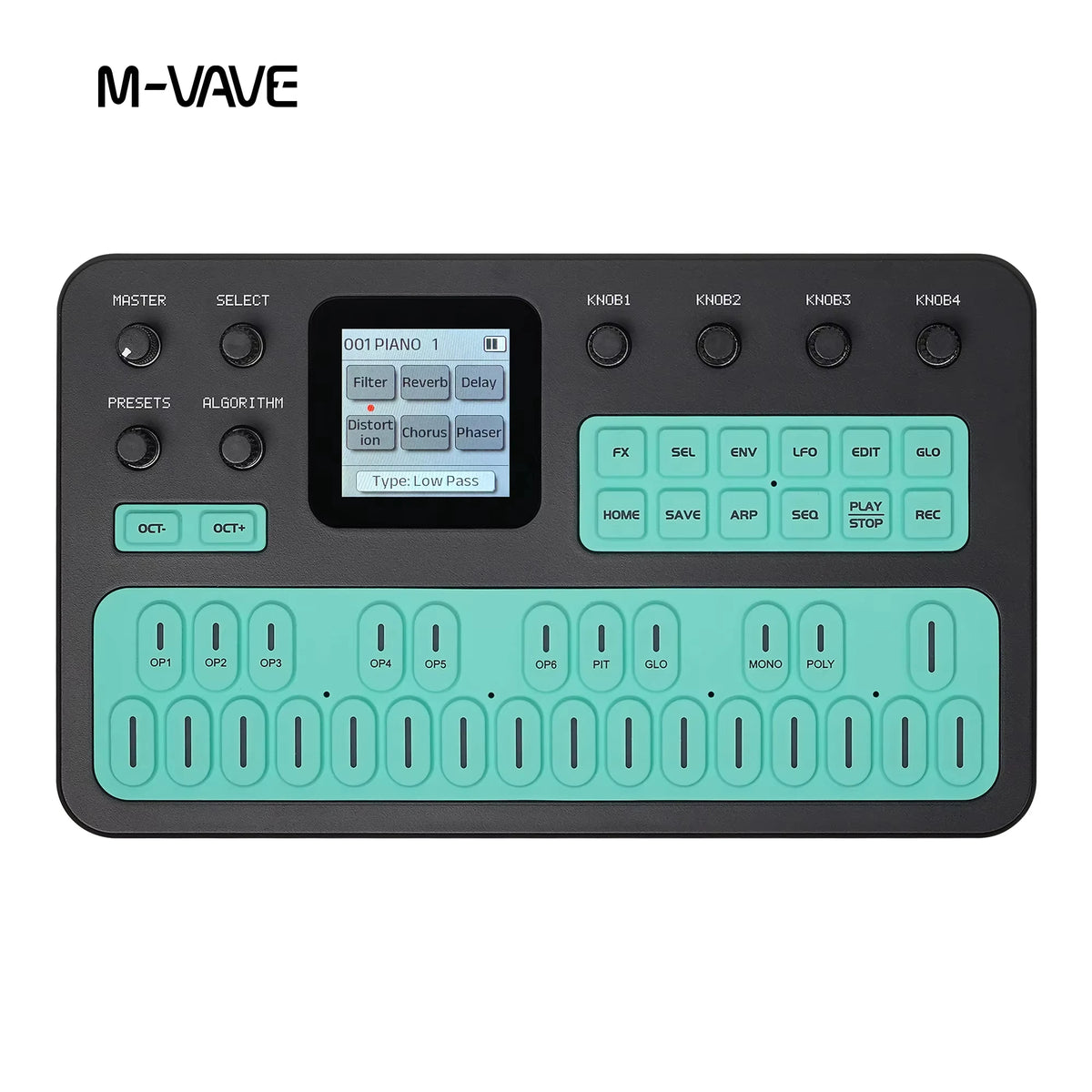 M-Vave Fm-1 Effect Pedal Portable Fm1 Bluetooth Synthesizer 12h Battery 6-Operator Speaker Midi 32-Algorithm 128 Preset Built-In